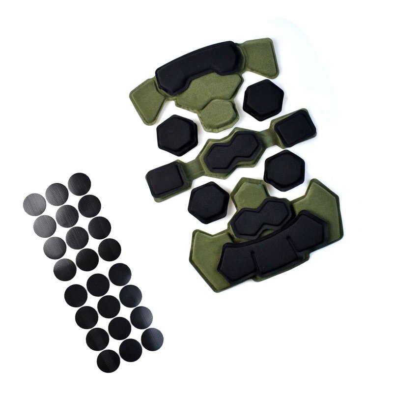 Tactical Fast Helmet Pads Set Military Memory Foam Pad Protective Mat Airsoft Helmet Padding Kit, Universal Replacement Motorcycle Tactical Cushions Mats (Green)