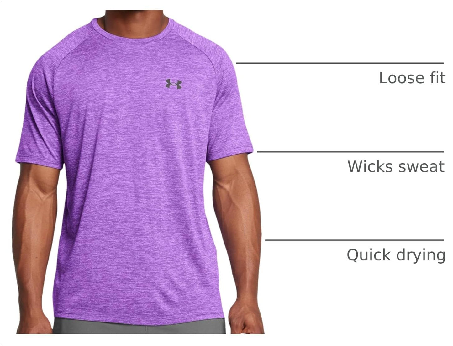 Under Armour Men's Tech 2.0 Short-Sleeve T-ShirtDISC, (525) Lavish / / Black, Large