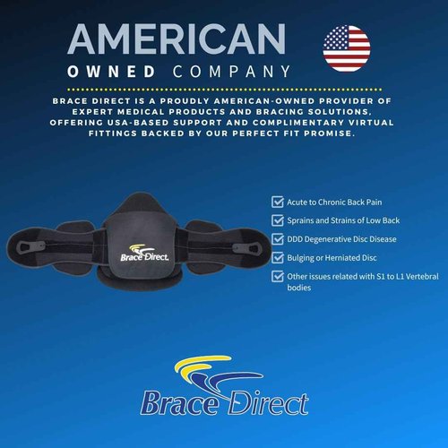 Brace Align Adjustable LSO Lumbar Back Brace - Lower Back Pain Relief, Sciatica, Herniated Disc, DDD & Spinal Stenosis - Pulley Compression - Breathable & Lightweight - L0627, L0642