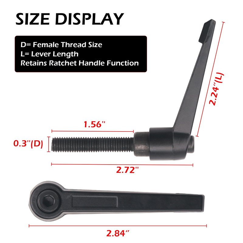 Exercise Bike Horizontal Seat bar Adjustment Lever Replacement parts for peloton Spin Bike Adjuster Handle, Alloy Adjustable Handle Accessories (black 2)
