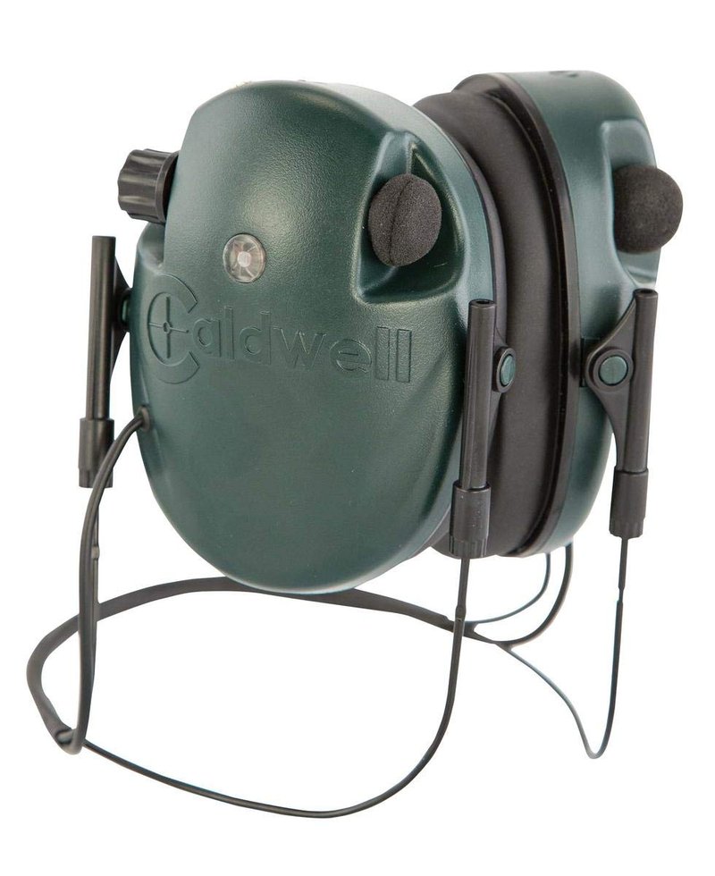 Caldwell E-MAX - ADULT Green Behind the Neck - Low Profile Electronic 21 NRR Hearing Protection with Sound Amplification - Adjustable Earmuffs for Shooting, Hunting and Range