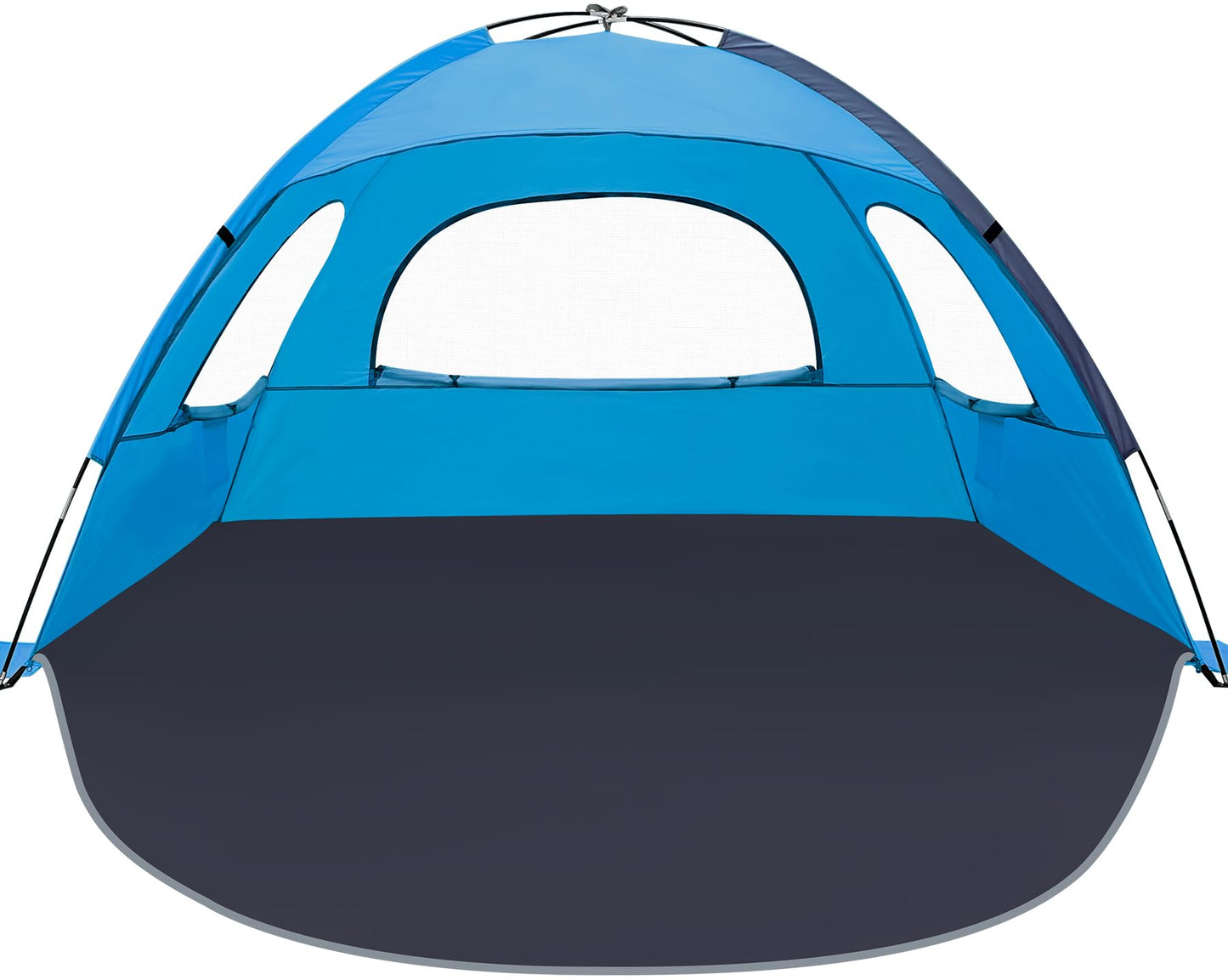 NXONE Beach Tent Sun Shade Shelter for 2-3 Person with UV Protection, Extended Floor, 3 Mesh Roll Up Windows & 8.0mm Fiberglass Rods丨Carry Bag Included (Sky Blue)