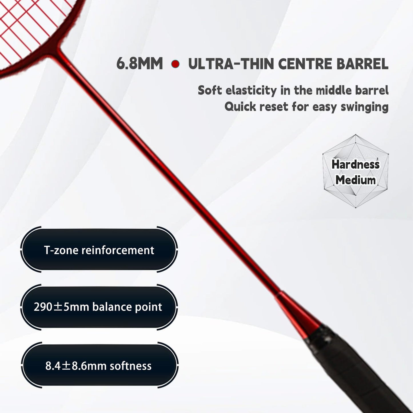 Badminton Rackets,Badminton Racket Set,Both Offensive and Defensive,Composite Carbon Ultra Light 82g Professional Training Racket,Including 2 Rackets,2 Shuttlecocks,and 1 Bag (001B-red)