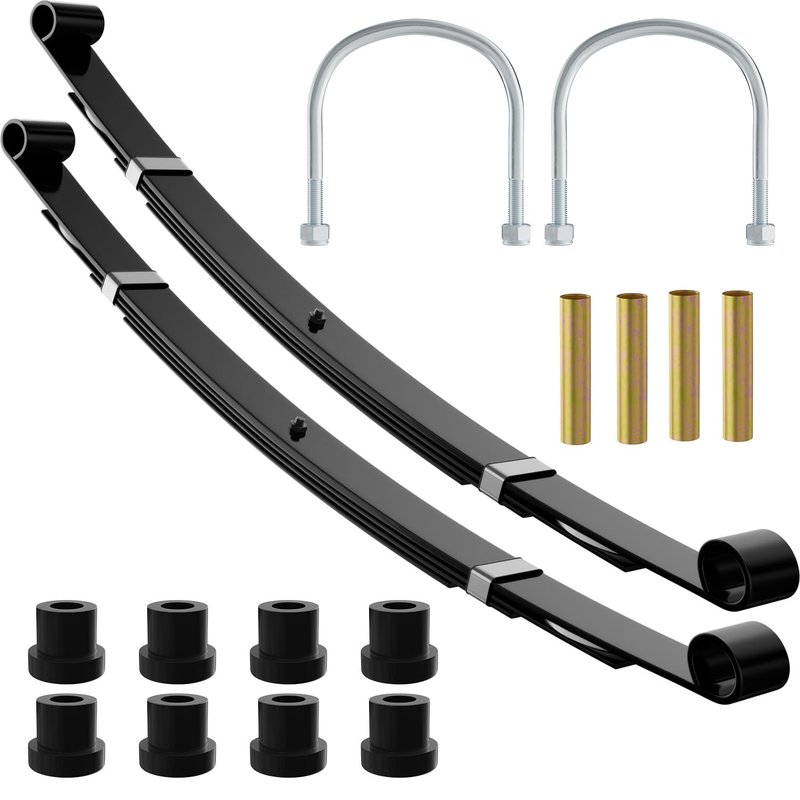 CartClan Golf Cart Heavy Duty 4-Leaf Rear Spring Kit Suitable for 2004-up Club Car Precedent Golf Cart, with Bushings Spacers & U Bolts, Replaces OEM# 102544901, 1012180, 1015583, 102506401