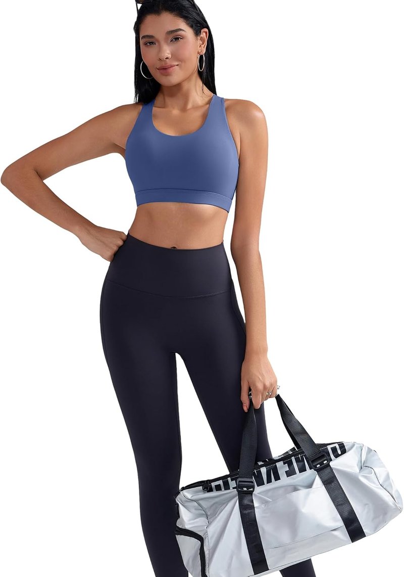 Sports Bras for Women - Padded Strappy Criss-Cross Back Medium Support | Removable Cups