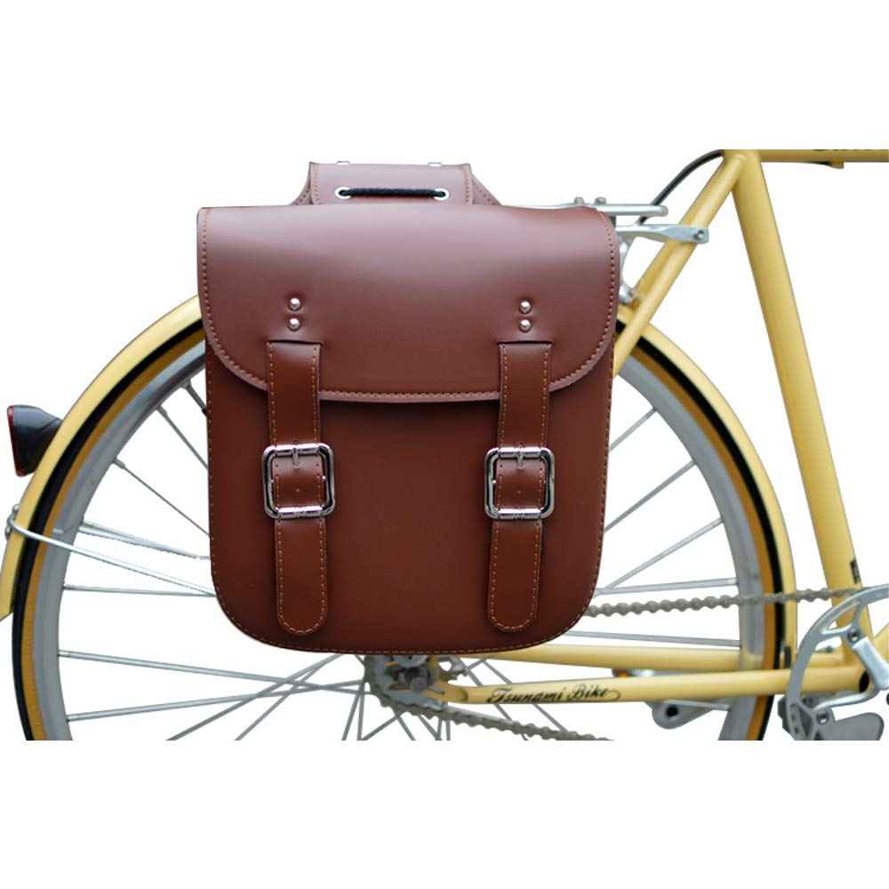 SENQI Retro Bicycle Rack Bag Leather Rear Rack Bike Bags Robust Rear Seatpost Bag for Retro Bicycle Saddle Rack Accessories