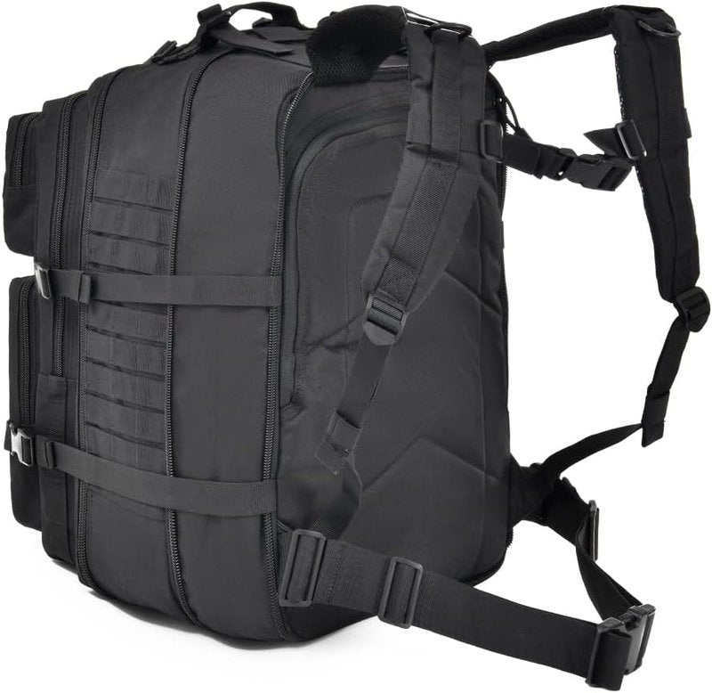 Tactical Backpack - 64L Military Molle Bag for Hiking | Black Durable Design