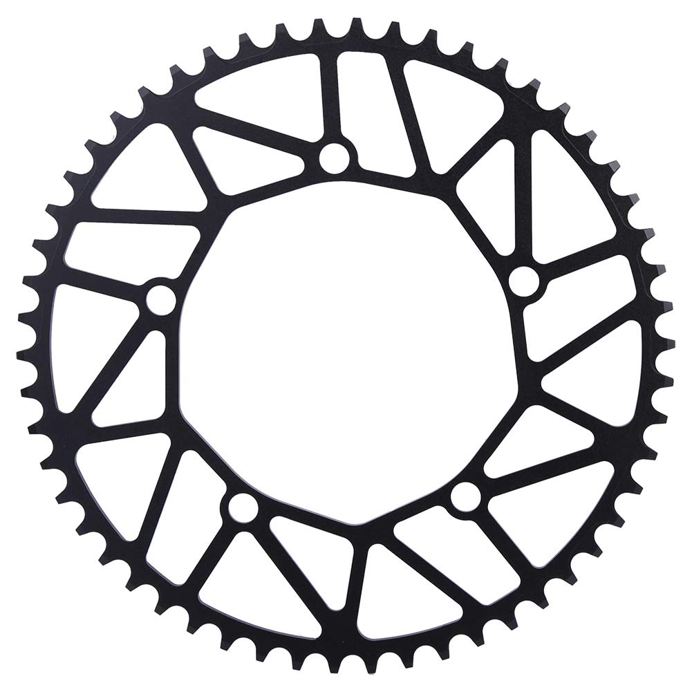 BCD Chainring, 50T 52T 54T 56T 58T 130 High Strength Bike Single Speed Chainrings Ultra Light Round Bicycle Chain Wheel Durable Aluminium Alloy Speed Chains Repair Parts for Mountain Road