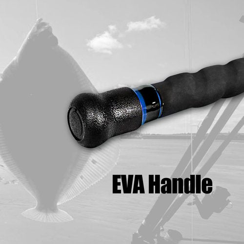 Fiblink Surf Spinning Fishing Rod 2-Piece & 3-Piece & 4-Piece Carbon Fiber Travel Fishing Rod with Noctilucent Tips (12' - 2Pcs - Blue)