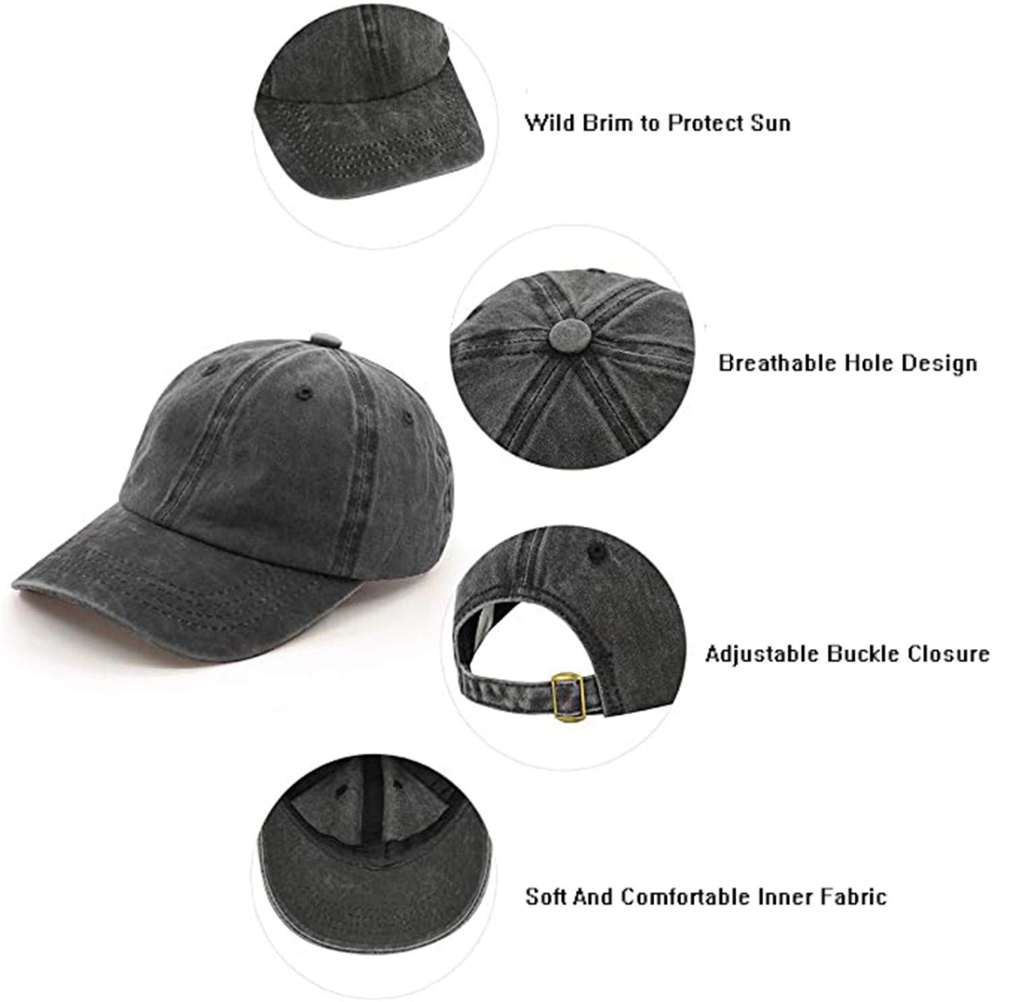 4 Packs Men Women Baseball Sun Hats Summer Vintage Washed Distressed Baseball Cap Dad Golf Hat for Men Women