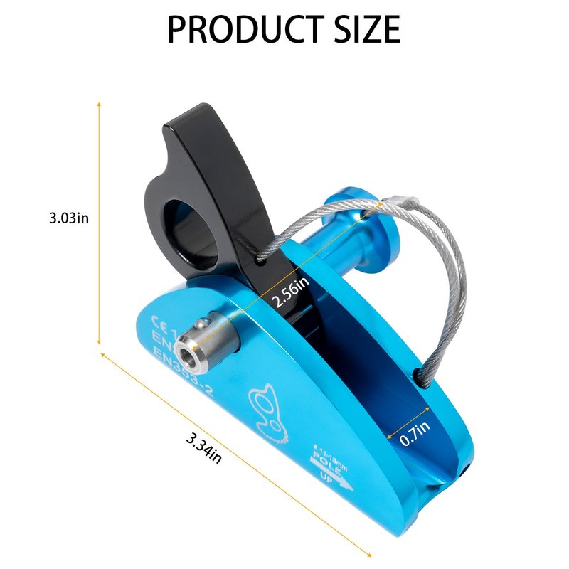ZiBeiLe Detachable Rope Grab Ascender, Gravity Grabber Fits 11-13 MM Rope, 15 KN Load Capacity, Ideal for Rock Climbing, Tree Climbing and Rescue