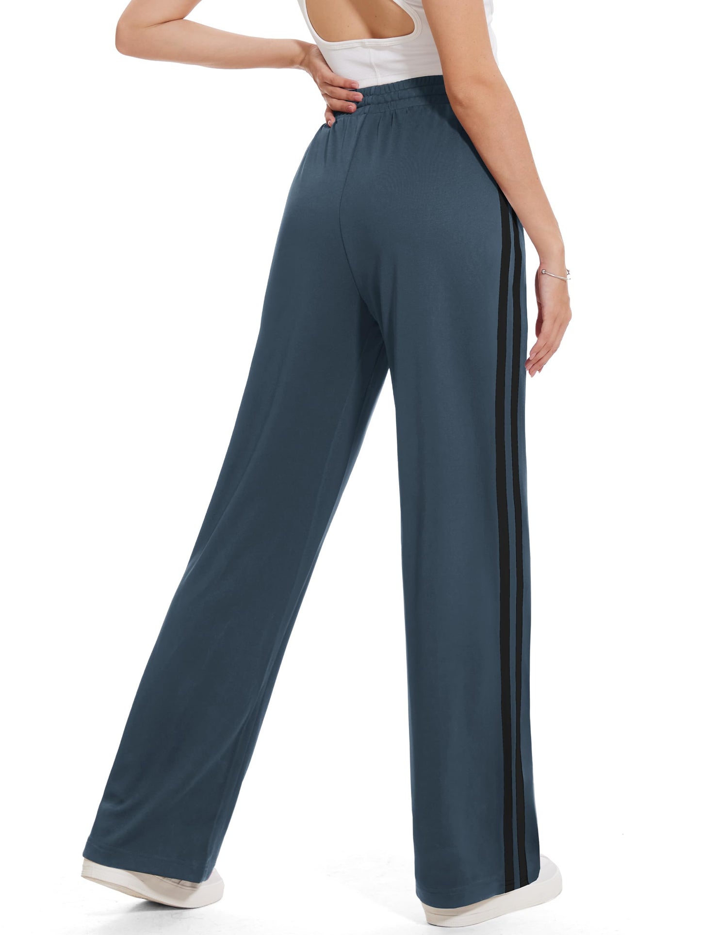 Tapata Women's 28" Inseam Petite Track Pants Loose Straight Leg Jogging Sweatpants Warm-Up Sports Athletic Running, Dark Grey, XL