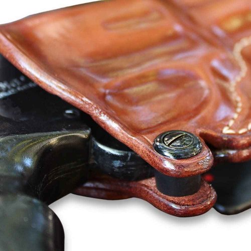 Premium Leather OWB Paddle Holster Open Top Fits, Smiht & Weeson 442/642 Revolver 38 Special 1.875" Barrel, Right Hand Draw, Brown Color #1128#