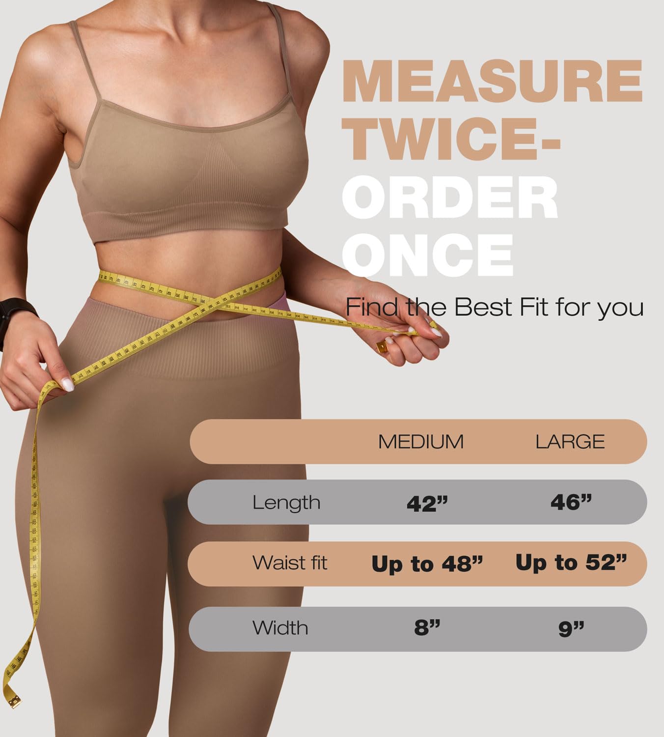ActiveGear Waist Trimmer Belt with Back Support, Large: 9"x46" - Latte