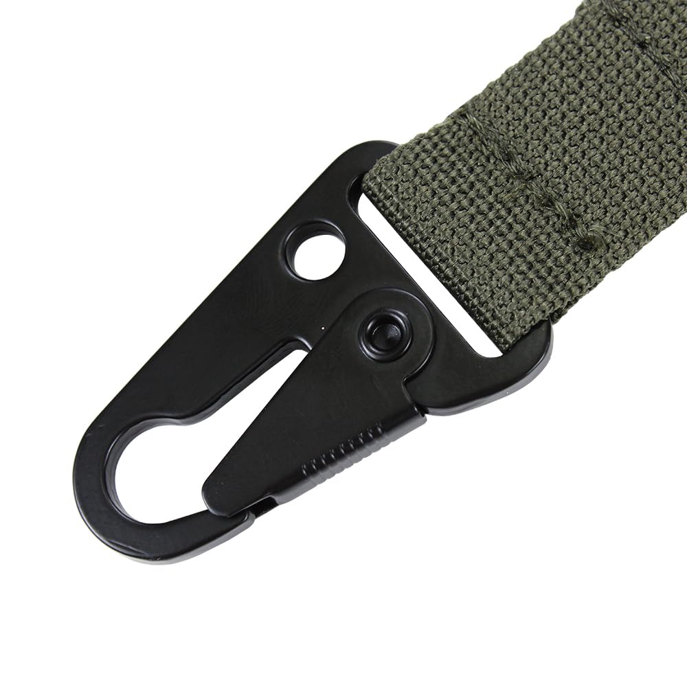 Tactical Gear Clip Clash Hook Hanging Carabiner T-Mount MOLLE Webbing Battle Belt Clip Metal Key Holder Vest Accessories (Ranger Green Clash Hook(1pack))