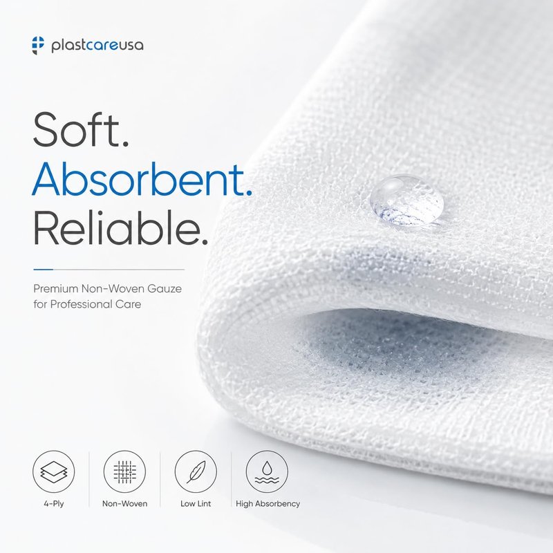 5000 2x2 Non Woven Non Sterile Bandaging Pad First Aid Medical Gauze Sponges, 25 Bags of 200