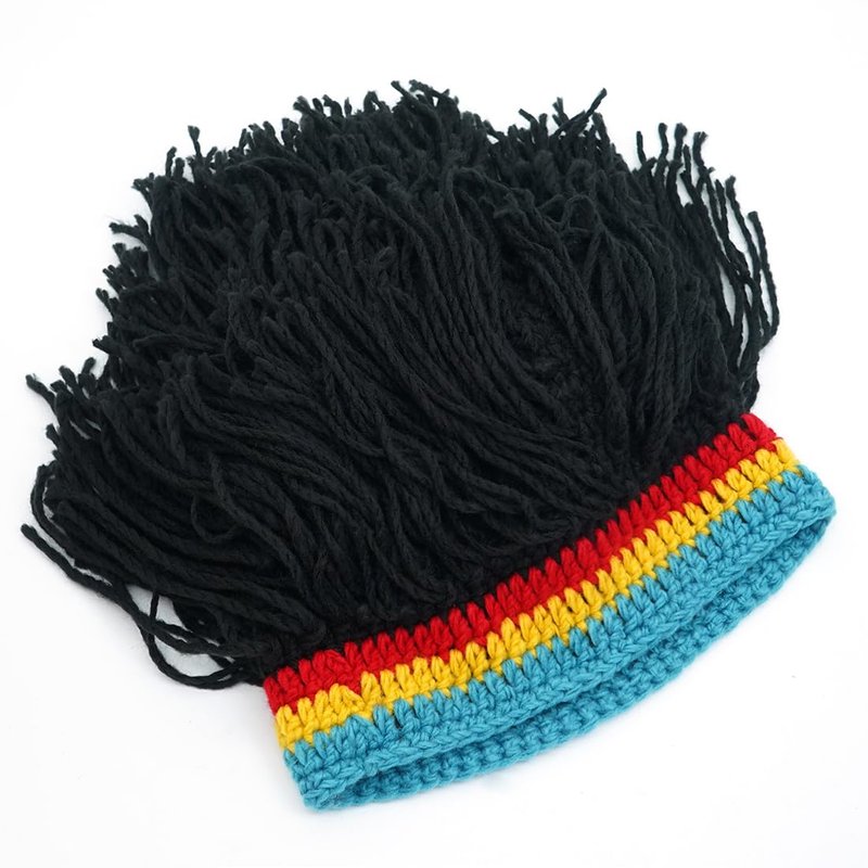 YeeHeen Wig Hat Knitted Wigs Beanie Hats with Dreadlocks Reggae Wig Cap for Women Men Black