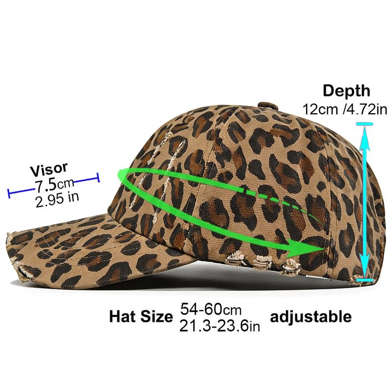 Leopard Baseball Cap for Men Women Adjustable Cotton Trucker Hats Dad Hat Classic Low Profile Plain Cap