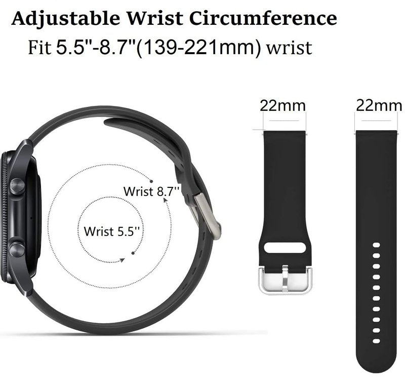 Bands for GloryFit P66 S66 Y66 Replacement Watch Strap, 22MM Silicone Quick Fit Wristband for NiUFFiT/Hendari/Ddidbi/Narcid/Popglory/Hvlgmrc/Ypaddbu/Azgqswr/Dotn/Nerunsa/Fempoin P66 S66 Y66 Smartwatch