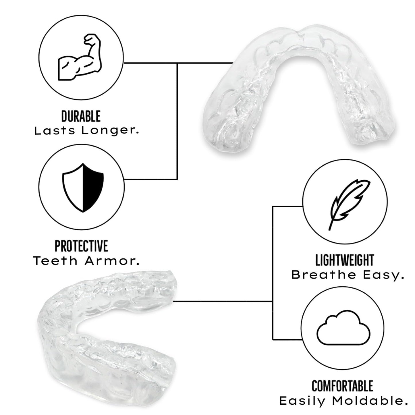 Zero-G Sports Mouthguard Clear 1-Pack - Adult Size - Boil & Bite - Basketball, Football, Soccer, Baseball, Hockey, Lacrosse
