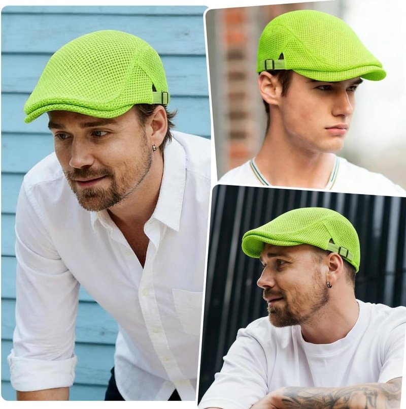 Men's Mesh Newsboy Cap - Breathable Adjustable Ivy Hat for Summer | Perfect for Driving & Outdoor Activities