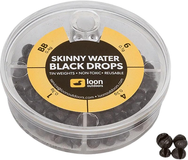 Black Drops Split Shot - 4 Division for Skinny Water Fishing | Perfect for Precision Casting