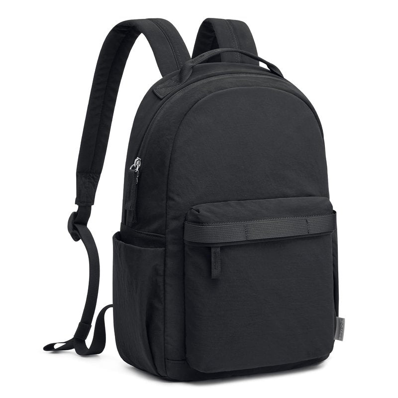 G4Free Small Nylon Backpack for Women Men, Lightweight Bookbag Backpack Daypack for Travel Work School Hiking, Black