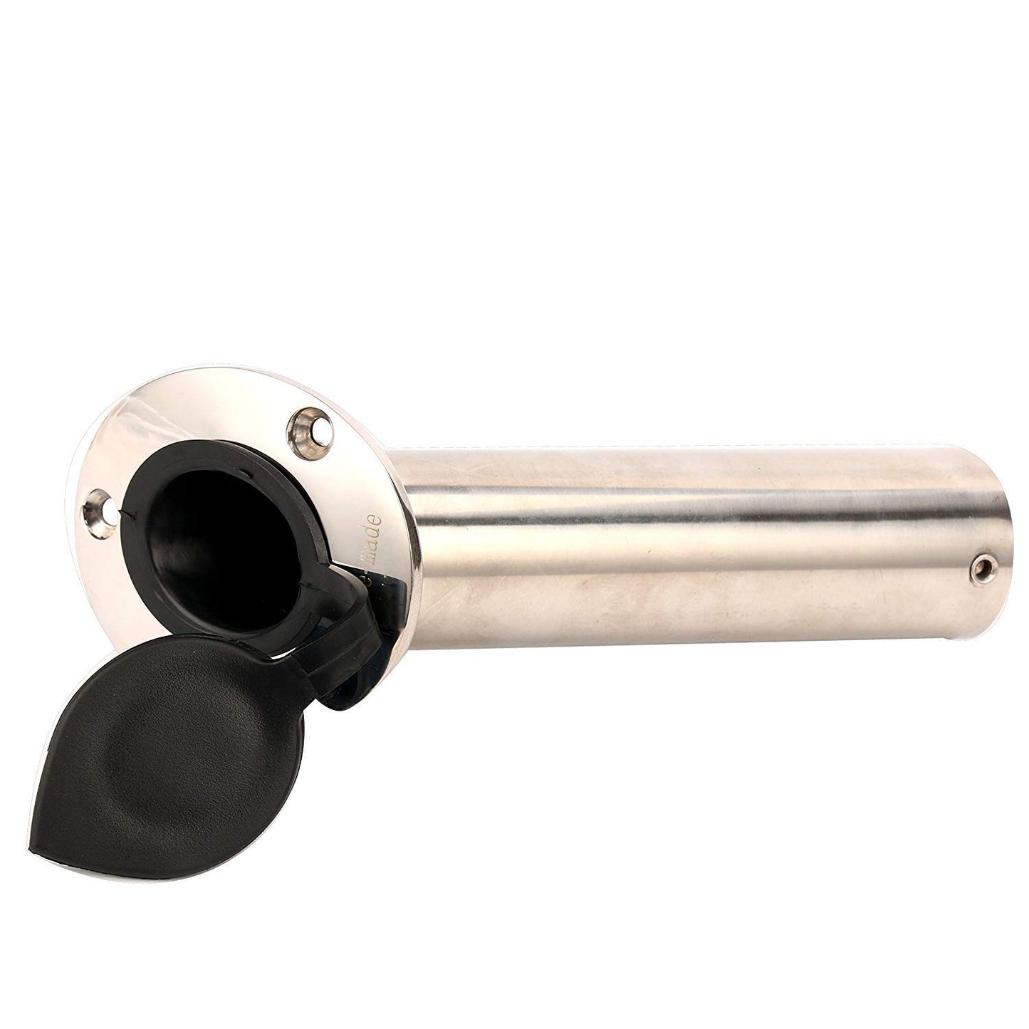 Amarine-made 30 Degree Stainless Steel Heavy Duty Flush Mount Sunshine Resistant Rod Holder Black PVC Cap Liner (2pcs)