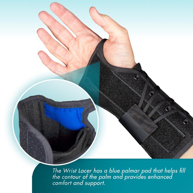 Med Spec 8" Wrist Lacer (Right Hand, Small) - Wrist Brace with Easy Adjustable Lacing Support - Carpal Tunnel Hand and Wrist Stabilizer with Palmar & Dorsal Stays, Breathable Liner, 223932