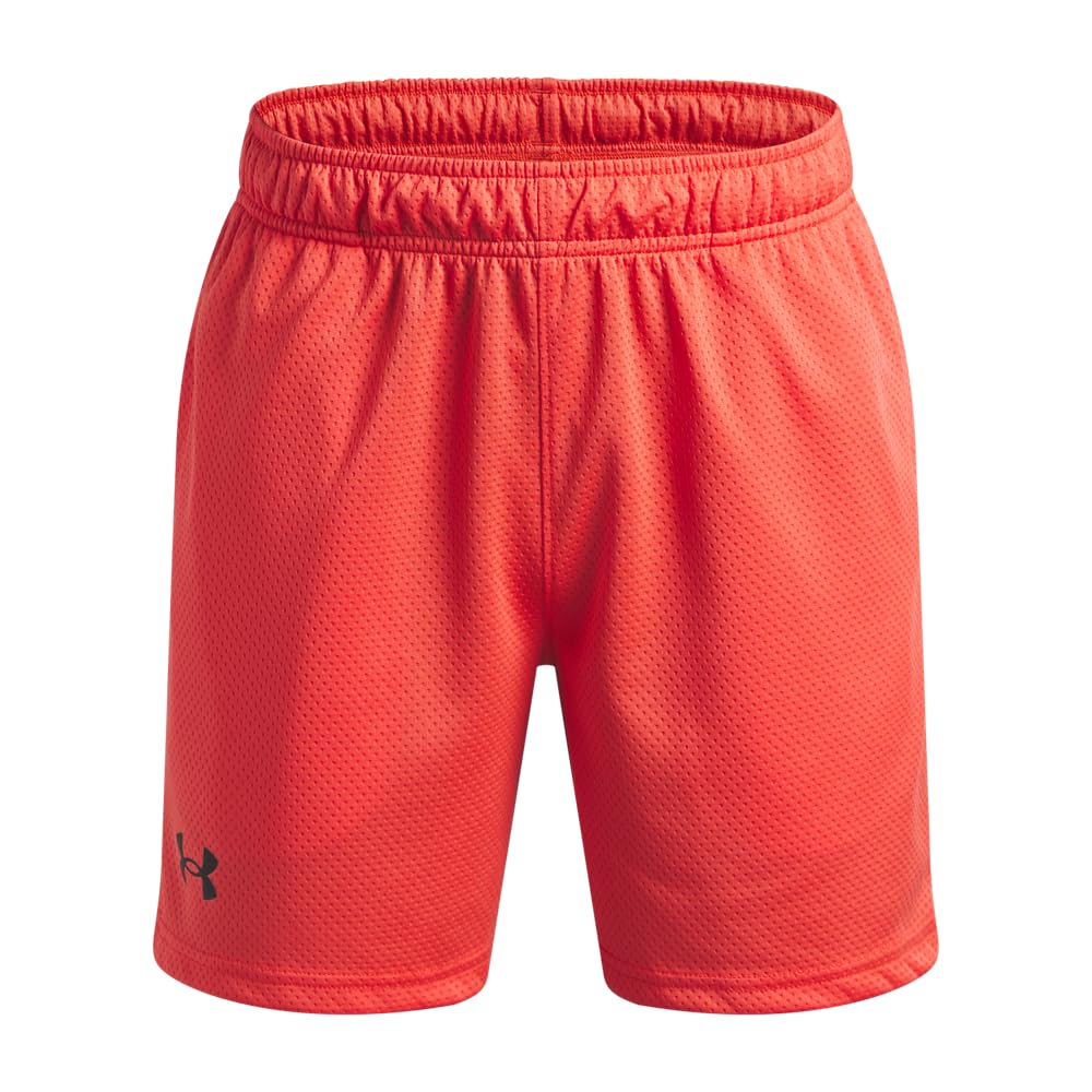 Under Armour Boys' Tech Mesh Shorts, (690) Venom Red / / Black, Youth Small
