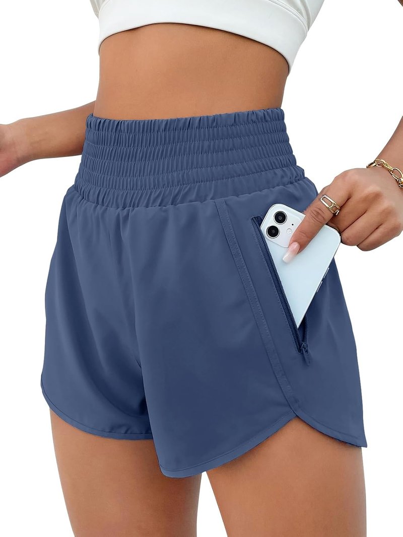 BMJL Women's High Waisted Athletic Running Shorts - 2.5" Pocket Gym Workout Shorts