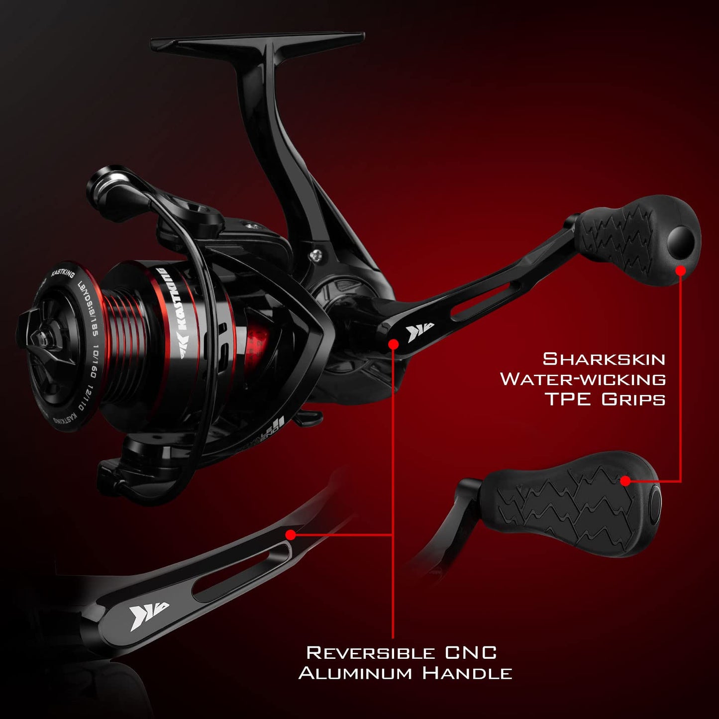 KastKing Royale Legend Fishing Reel - 5.2:1/6.2:1 Gear Ratio Spinning Reel, Up to 22 Lbs of Carbon Drag, 5+1/7+1 Stainless Steel Ball Bearings, Graphite Frame, Asymmetric Spinning Reel Rotor Design
