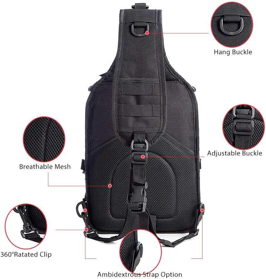 Tactical Sling Bag - Military Rover Shoulder Backpack for EDC | Molle Assault Design