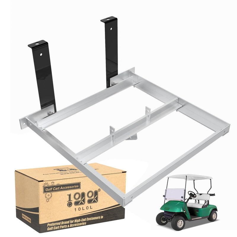 10L0L Aluminum Battery Tray Rack for EZGO TXT/Medalist, Freedom TXT and Valor 36V/48V Electric 1994+ Golf Carts, Replace 70046-G01 600496, Heavy Duty Construction and No Drilling