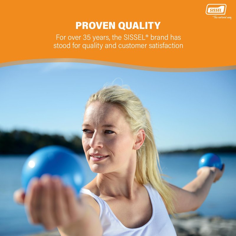 SISSEL Pilates Toning Ball Set of 2, 1 lb Each | Optimal Addition for Balance & Strength | Versatile Training for Arms, Shoulders & Upper Body | Compact & Effective | Color: Blue