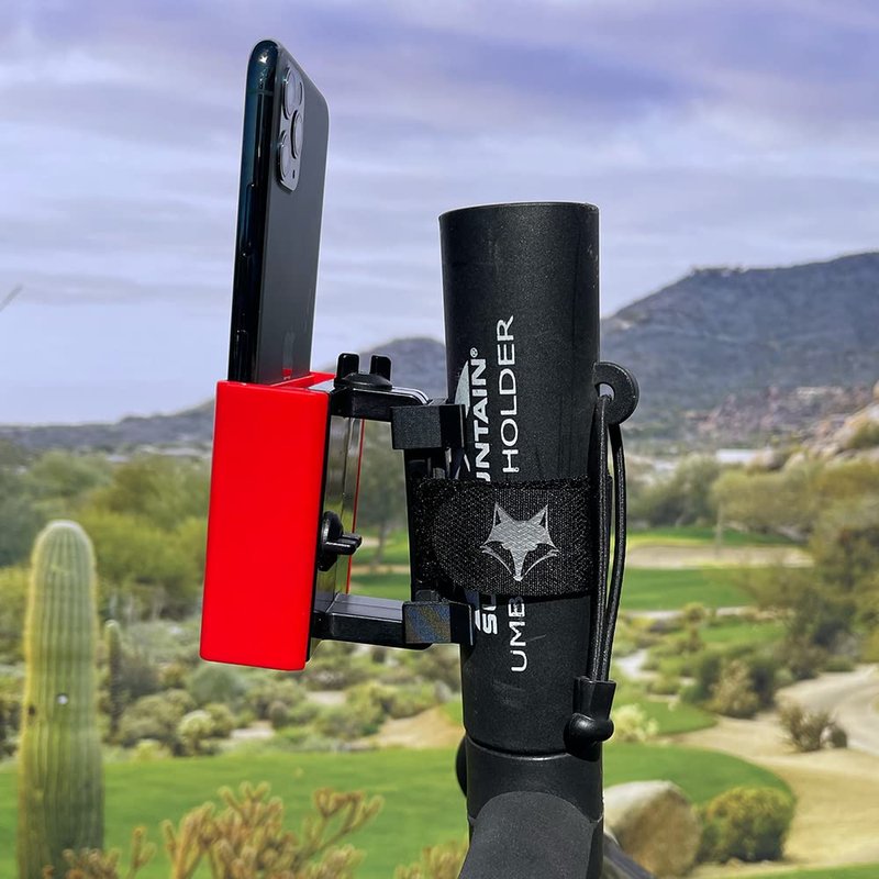 Desert Fox Golf Push Cart Adaptor – Converts Phone Caddy for Walking Golfers – One-Click Mount Golf Cart Accessory for Push Carts with Vertical Umbrella Holder