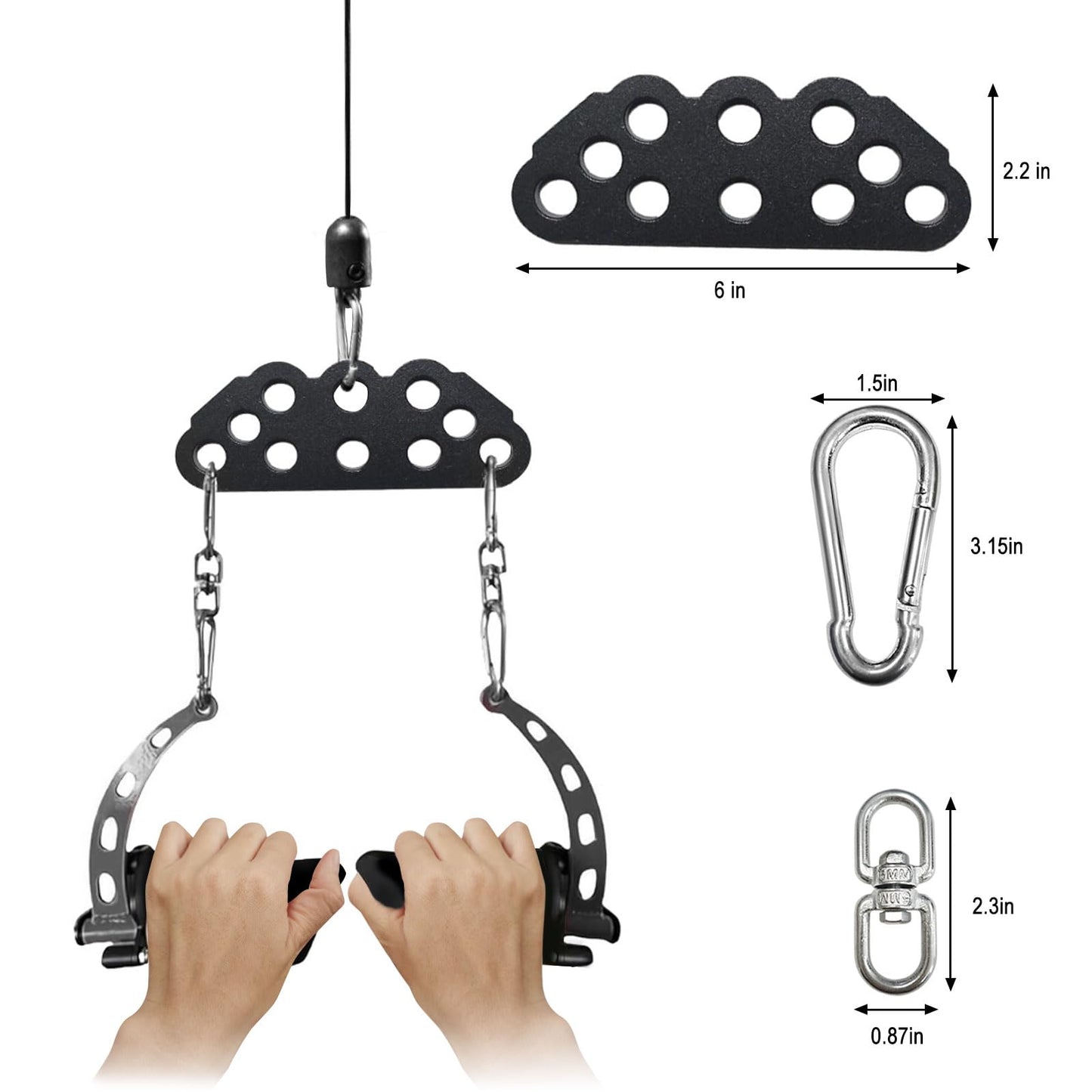 LAT Pull Down Bar Attachment for Cable Machine - Multi-Grip Fitness Spreader Bar for or Home Gym Fitness Pulley System