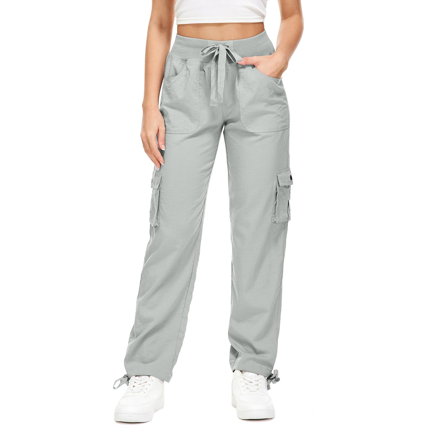 Toomett Cargo Pants Women Lightweight Quick Dry UPF 50 Travel Golf Safari Hiking Pants Joggers,6609,Black,XL