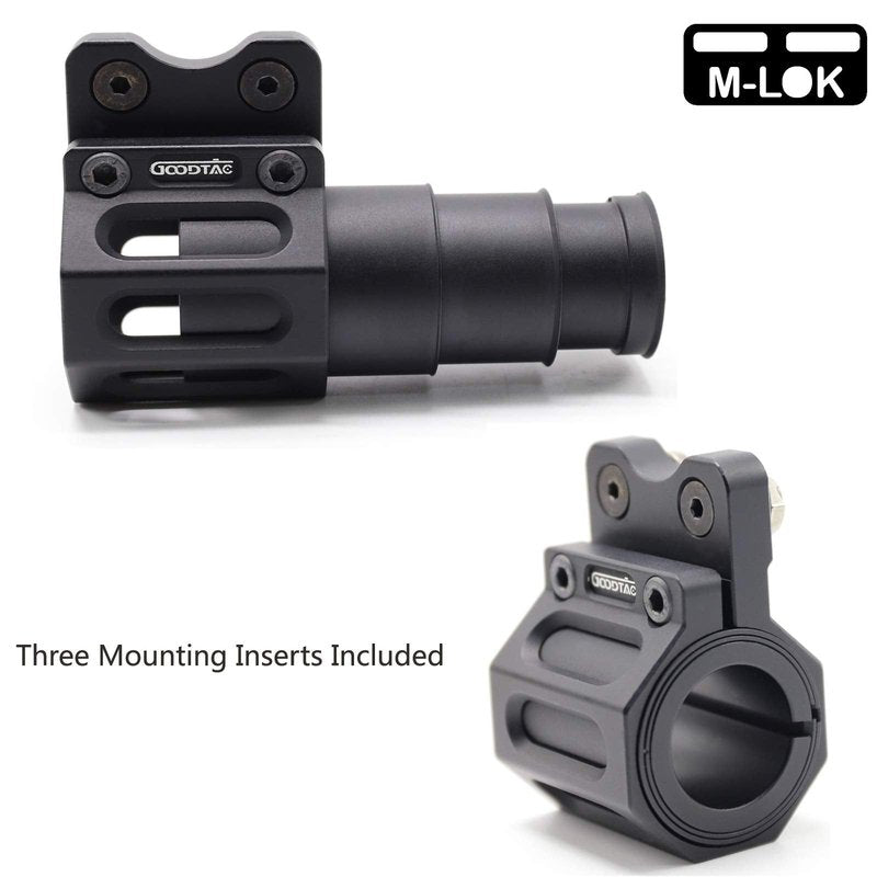 GOODTAC Offset Flashlight Ring Mount for Mlok Rail-3 Mounting Inserts Included (Black)