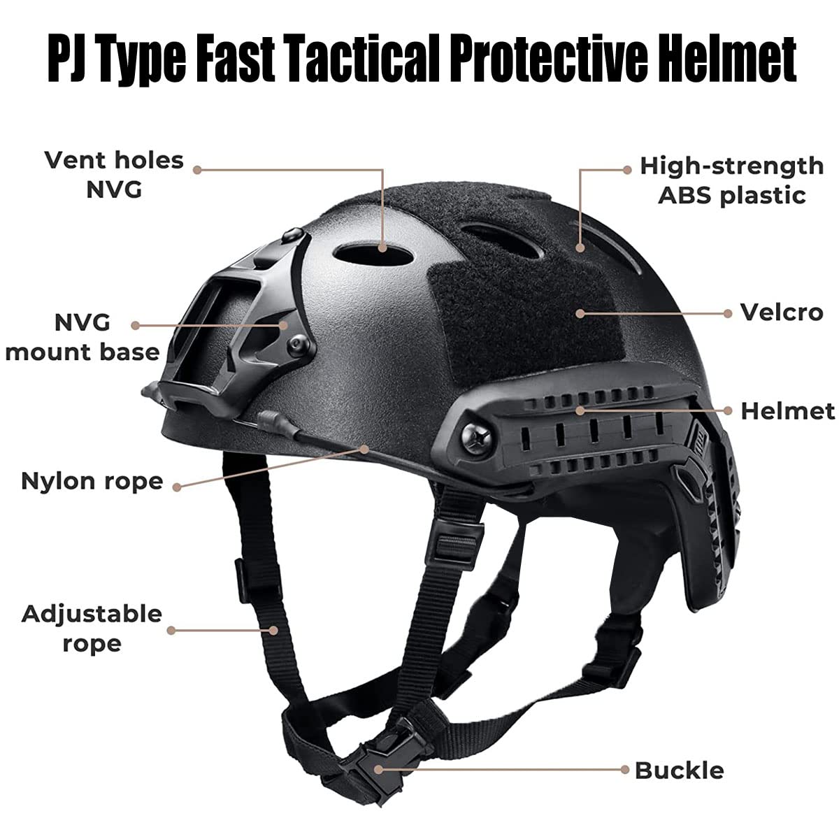 Airsoft Helmet Tactical Helmet Military Helmet Paintball Helmet - Bump Army Helmet for Kids Men & Women - Swat Sniper Combat Pilot Climbing Forestry Caving PJ Type Fast Helmet