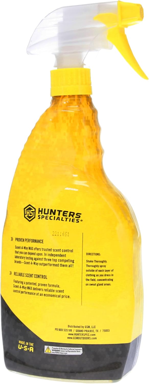 Hunters Specialties Scent-A-Way MAX Odorless Hunting Scent Eliminator - 24 OZ Field Spray for Deer Hunting