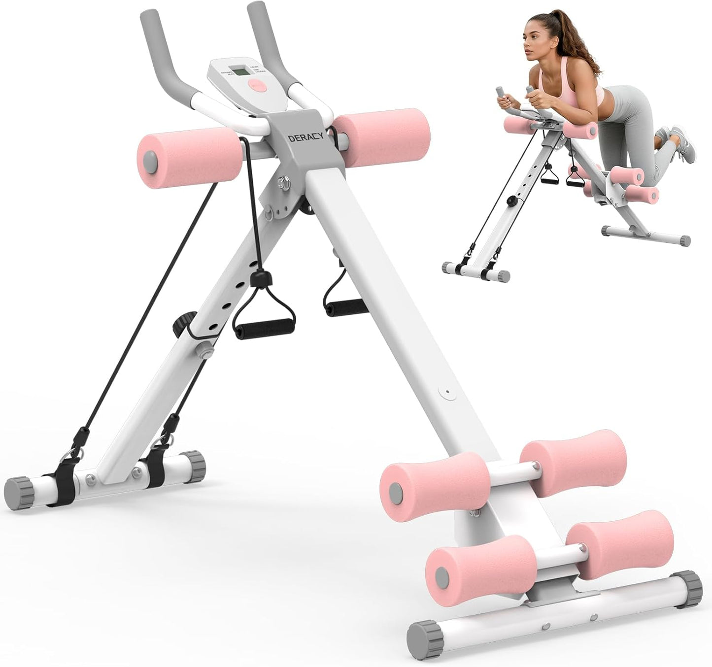 Adjustable Ab Workout Machine - Foldable Ab Trainer for Home Gym | Supports Up to 440 LBS