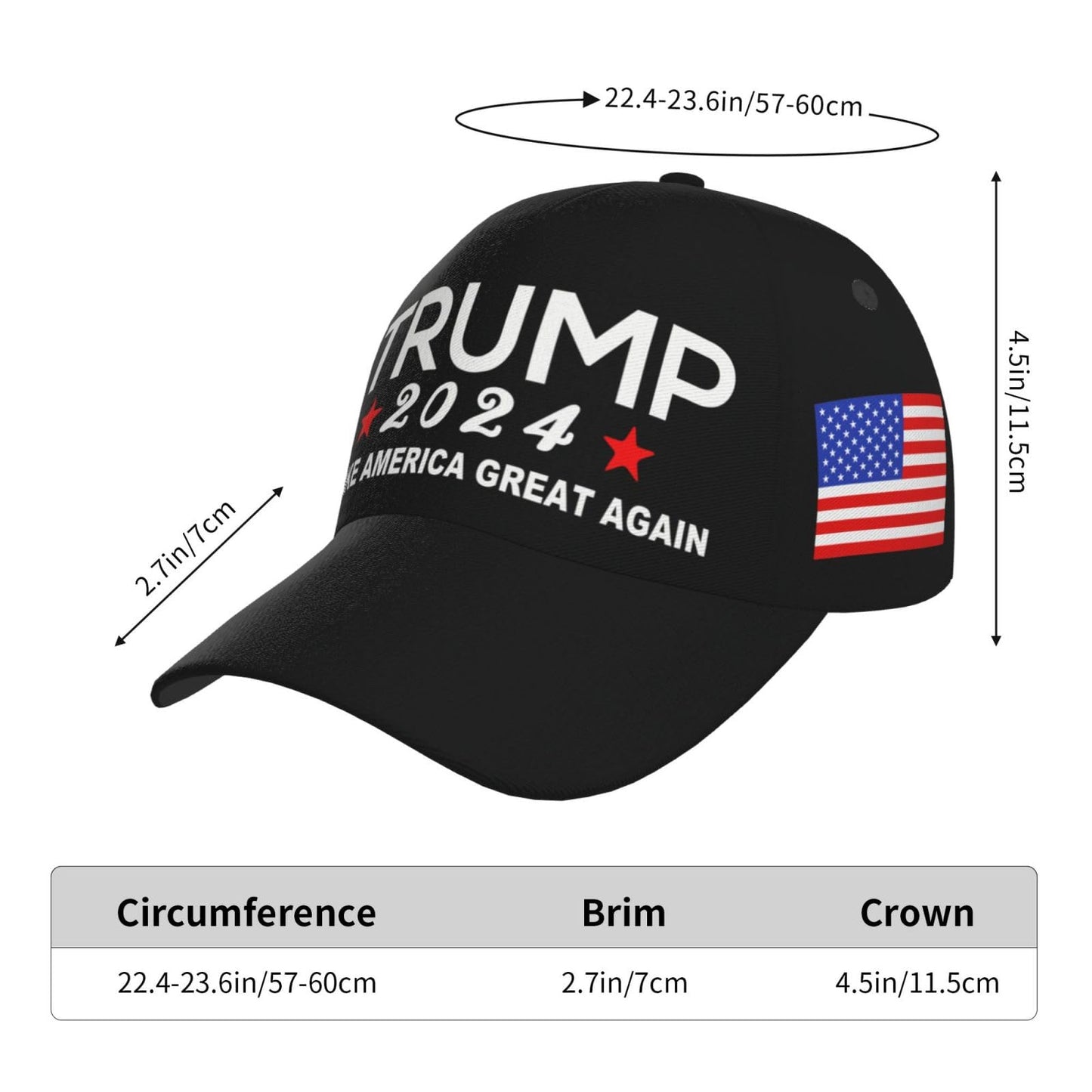 Trump 2024 Baseball Caps with American Flag Adjustable Make America Great Again Baseball Hats Patriotic Dad Hat Trucker Caps for Men Women