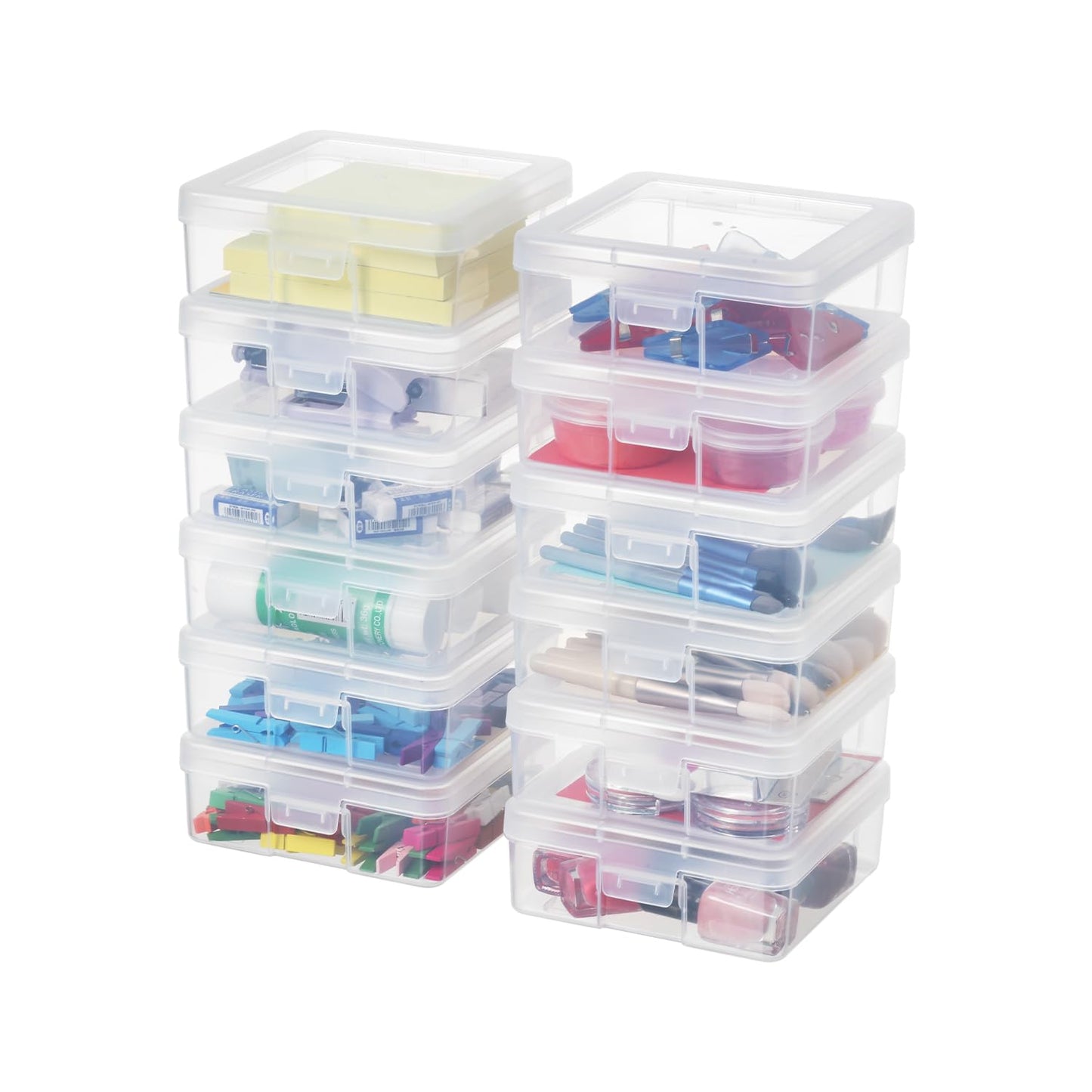 novelinks Plastic Small Storage Containers with Lids for Organizing