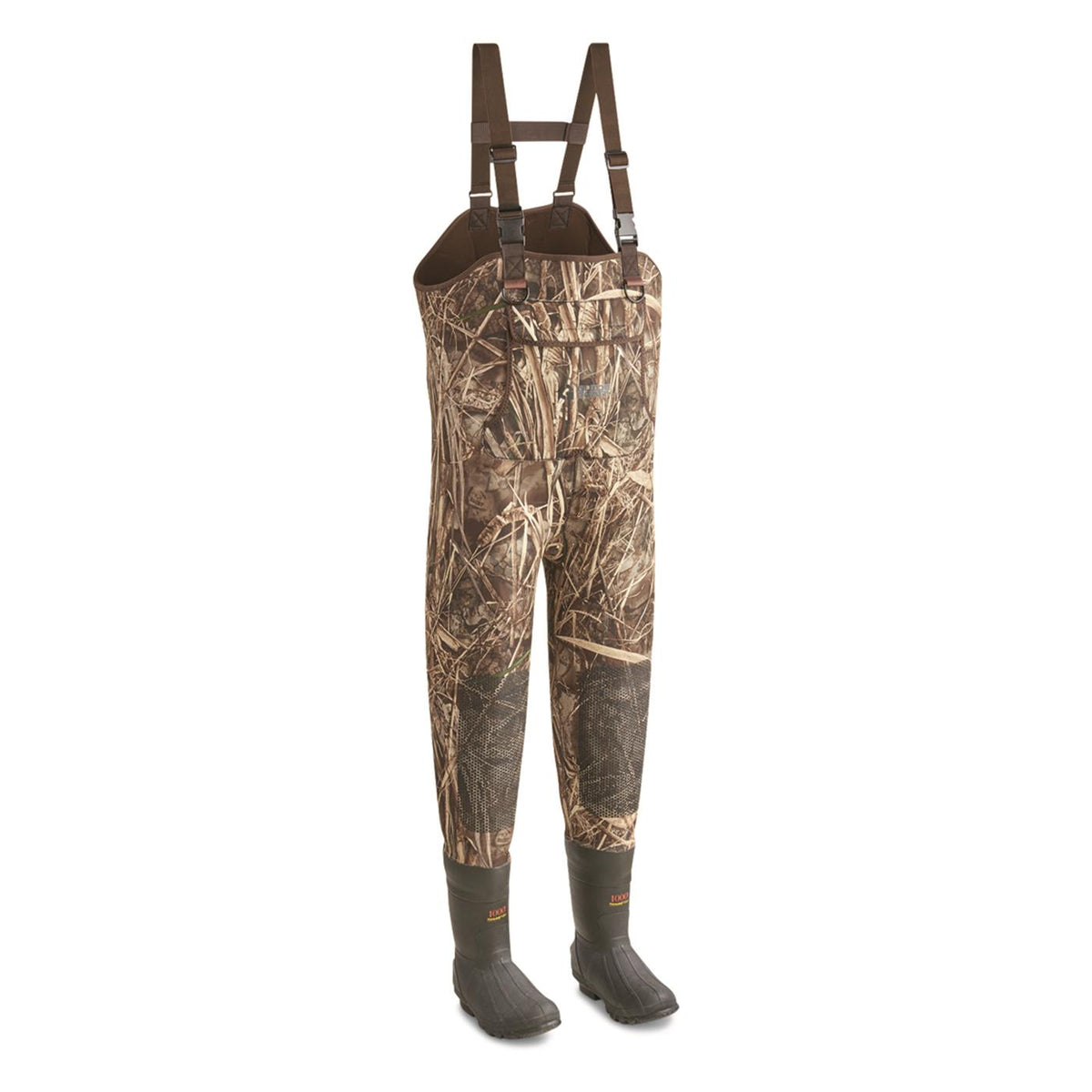 Men's Insulated Hunting Chest Waders - 1000 Gram Realtree Max-7 Waterproof Neoprene Boots