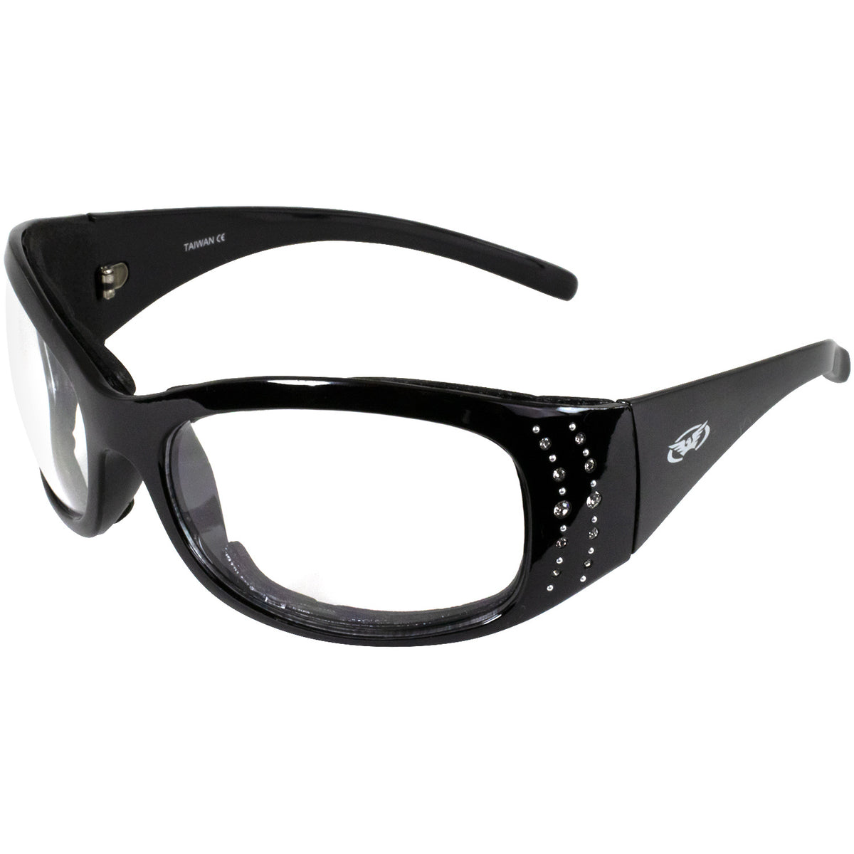 Women's Motorcycle Riding Glasses with Foam Padding and Smoke Lens