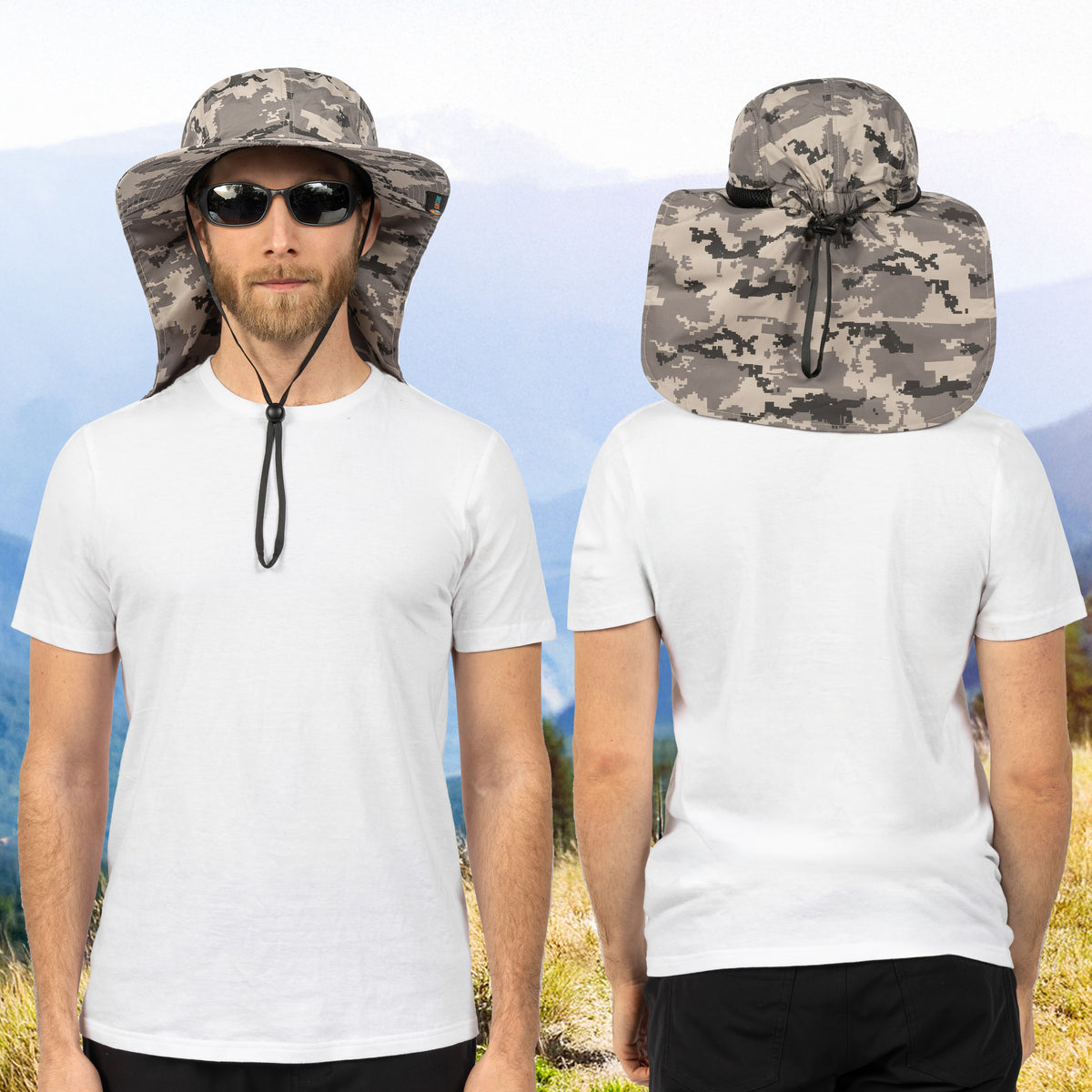 Wide Brim Sun Hat UV Protection Bucket Hat for Hiking Camping Fishing Men