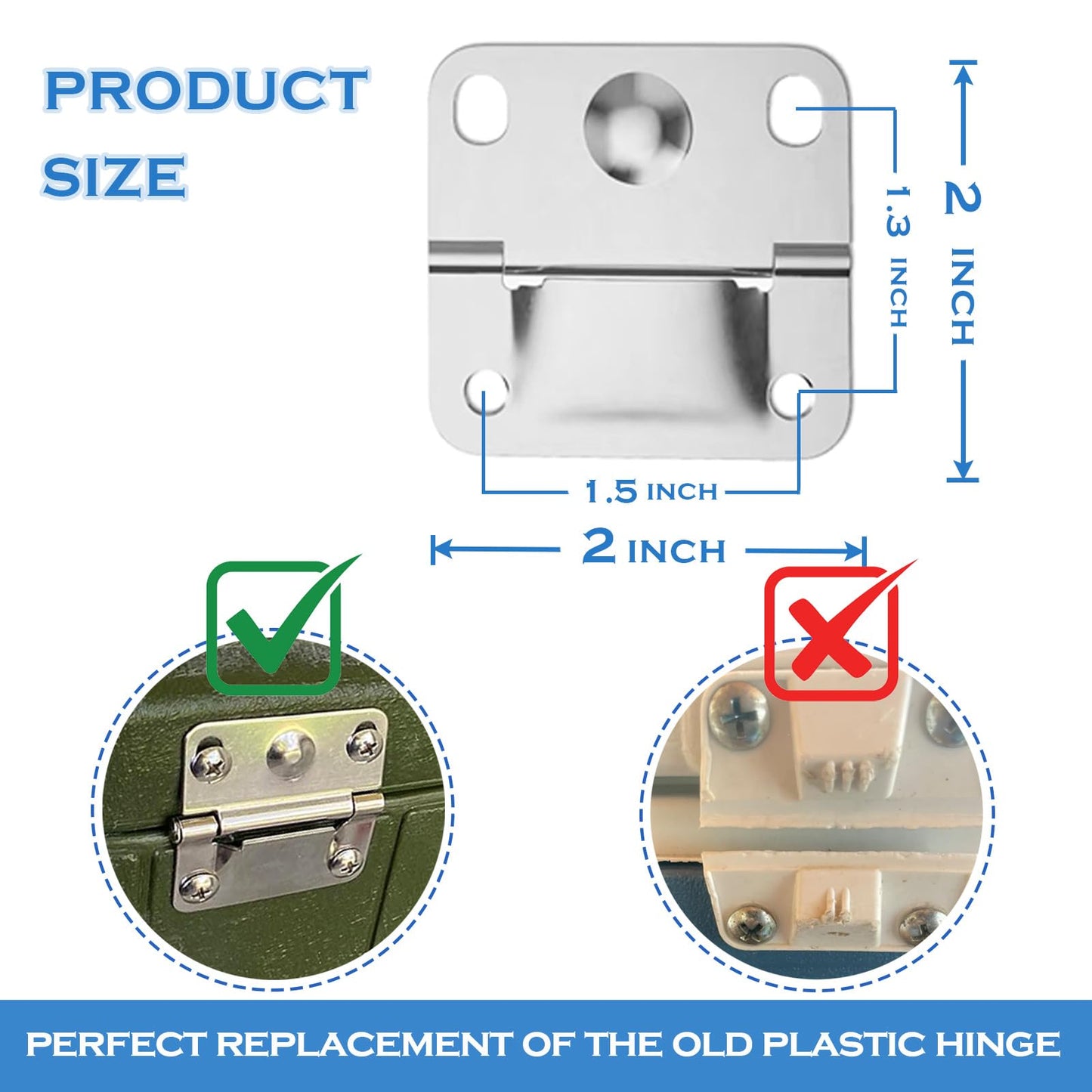 Cooler Hinge Stainless Steel Set Replacement for Coleman Cooler (with Screw Set)