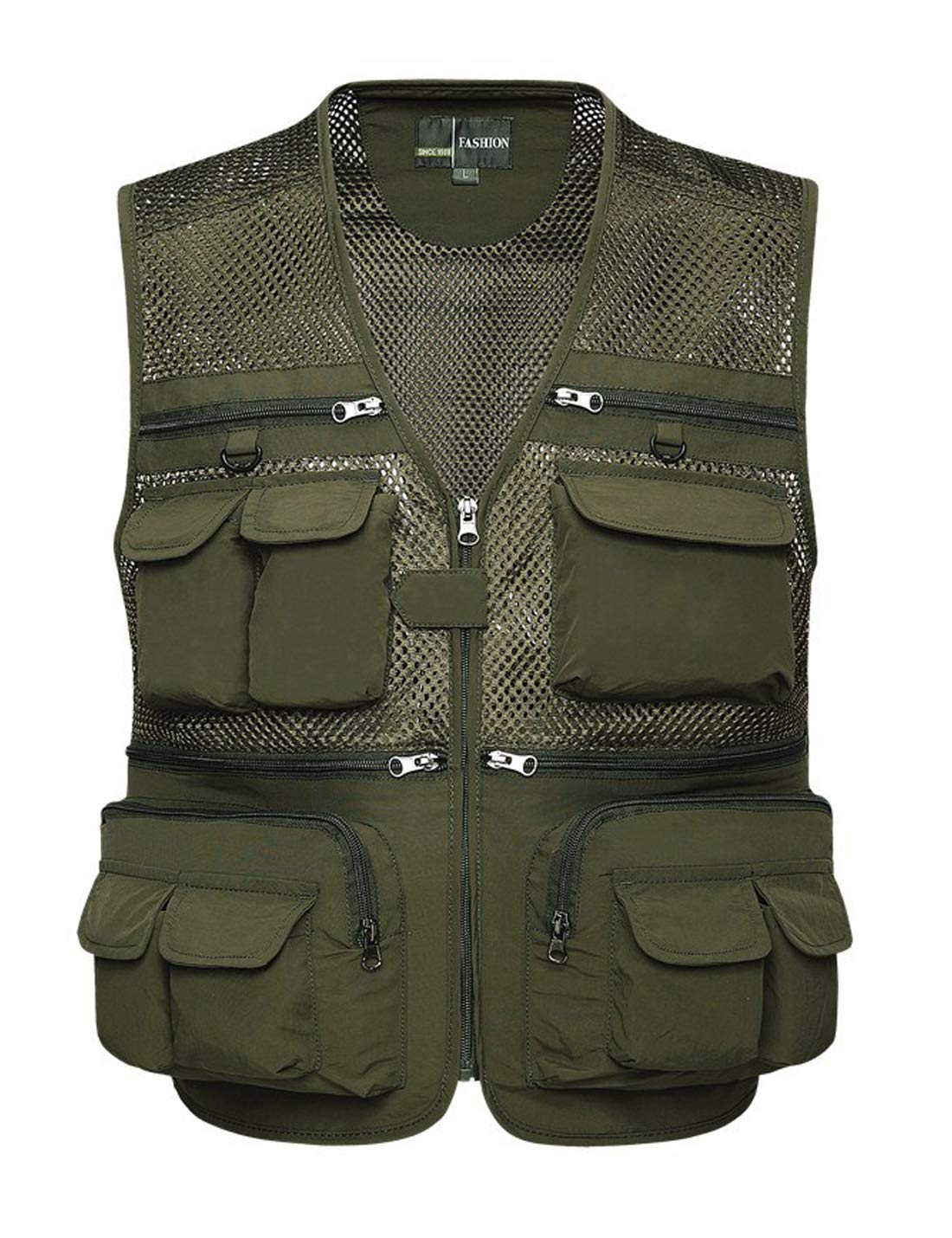 Lentta Men's Fishing Vest Summer Outdoor Lightweight Work Photo Vest 16 Pockets