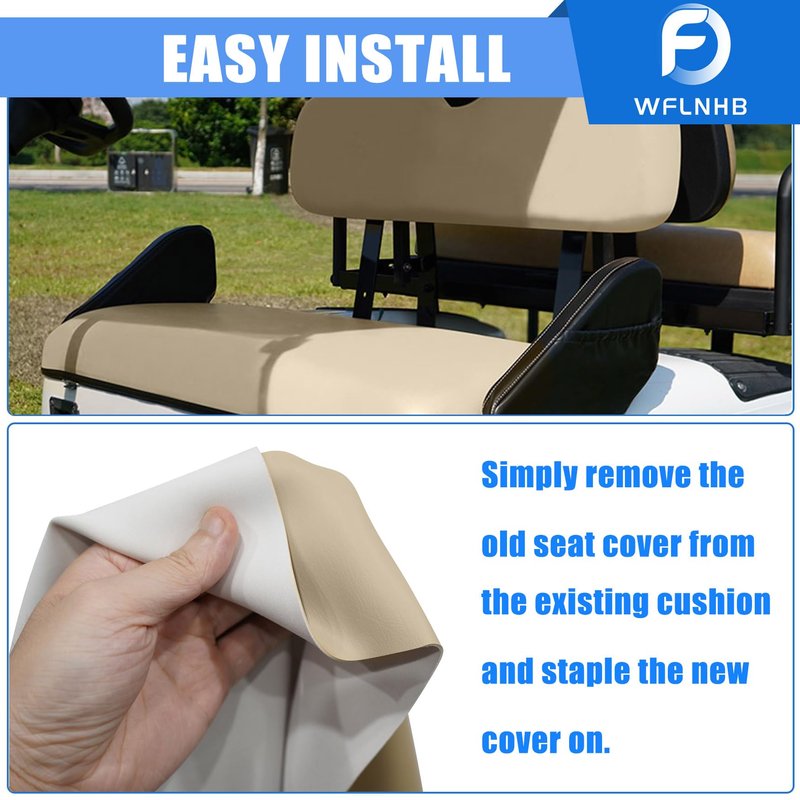 WFLNHB Golf Cart Front Seat Cover Set Replacement for EZGO TXT 1995-2013 Golf Carts